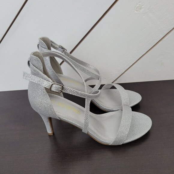 NEW DREAM PAIRS Womens Dolce Fashion Stilettos Open Toe Pump Heel  Glitter/ 8PT - Picture 1 of 9